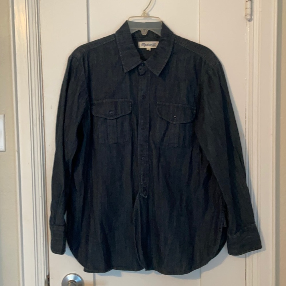 Madewell Dark Denim Button Front Top